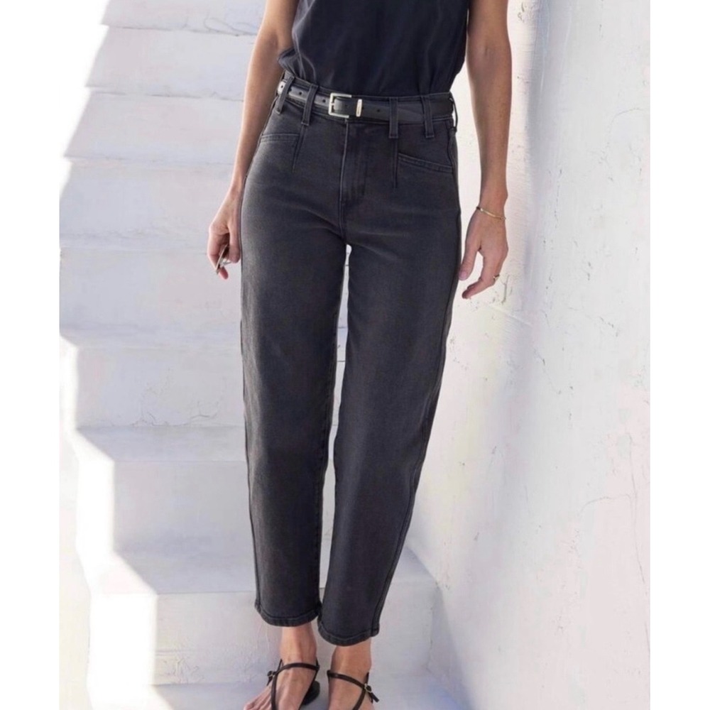 AYR The Beat Jeans Women 29 Black High Rise Straight Leg Tapered Denim